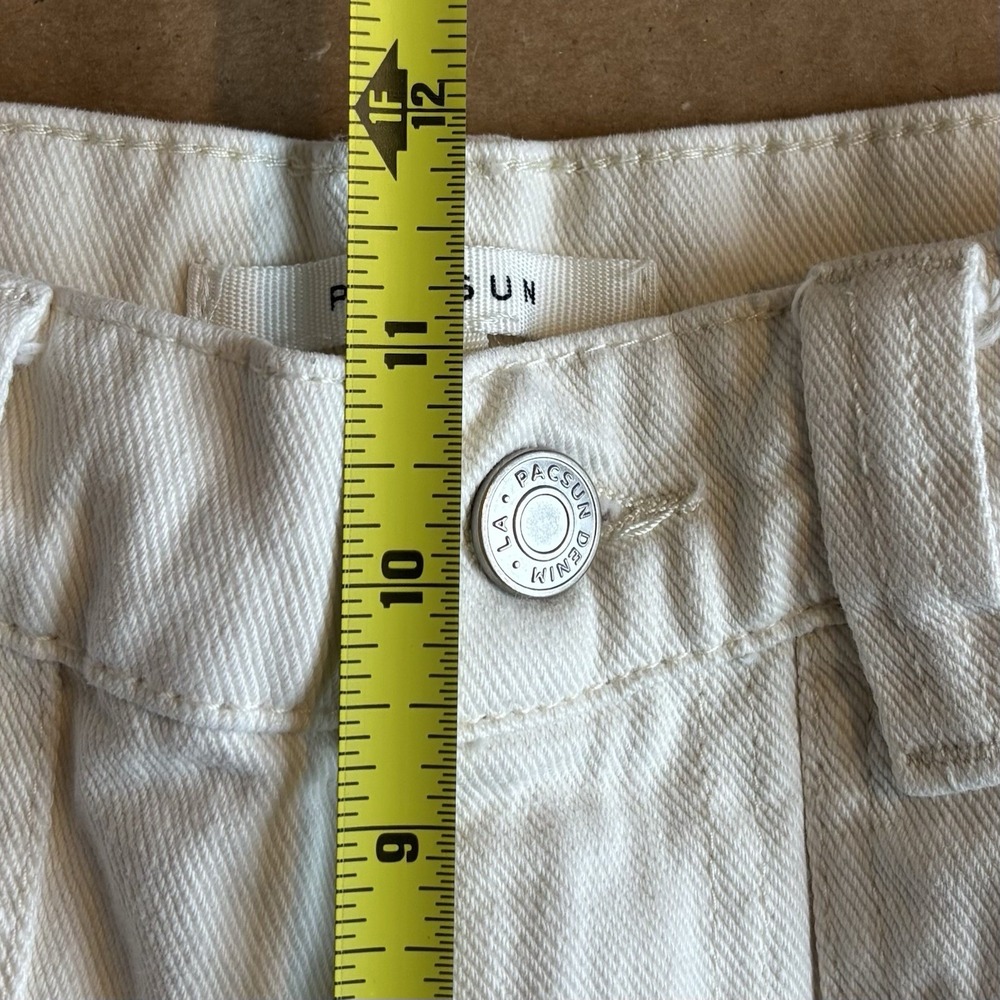 PacSun Off White Bone Cargo Utility Pants 100% Cotton High Rise Pockets Size 24 - Picture 14 of 15